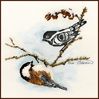 Cross Stitch CHICKADEE by Sue Coleman
